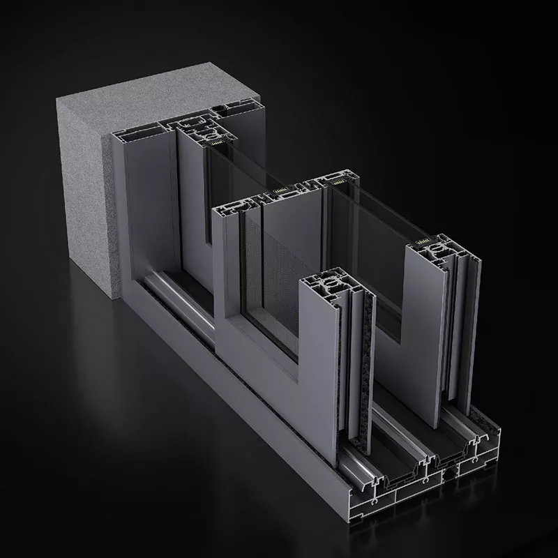 Elektrisk indbygget persienner Louver Aluminium Skydningsvindue